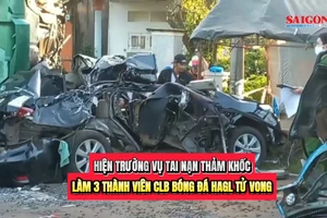 Hiện trường vụ tai nạn thảm khốc làm 3 thành viên CLB bóng đá HAGL tử vong