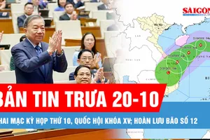 Bản tin trưa 20-10: Khai mạc kỳ họp thứ 10, Quốc hội khóa XV; Hoàn lưu bão số 12 và không khí lạnh gây mưa lớn