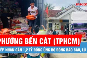 Phường Bến Cát (TPHCM): Tiếp nhận gần 1,2 tỷ đồng ủng hộ đồng bào bão, lũ