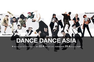 Asian street dance performance in Hanoi
