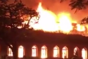 Fire destroys historic church in northern province