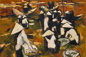 A painting in the exhibition