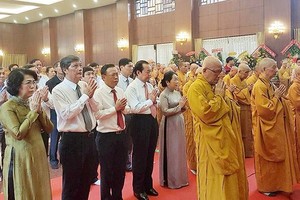 The 55th commemorating ceremony of Bodhisattva Thich Quang Duc’s self-immolation is held at the Viet Nam Quoc Tu Pagoda in HCMC. (Photo: sggp)