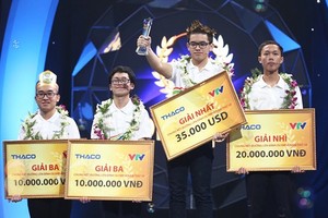 Four student entering the final round of the Olympia competition 2018