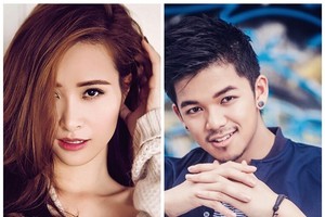 Singers Dong Nhi and Trong Hieu (L) 