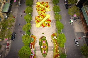 Nguyen Hue Flower Street seen from above