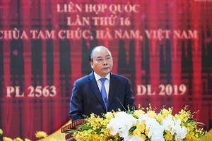 Prime Minister Nguyen Xuan Phuc speaks at the event. (Photo: Sggp)