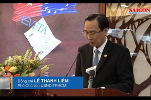 Permanent Vice Chairman of the Ho Chi Minh City People's Committee Le Thanh Liem speaks at the event. 
