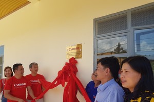 At the inauguration ceremony  of the kindergarten