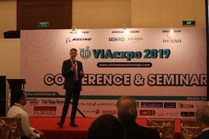 Conferences are being held at the exhibition to discuss topics surrounding the aviation industry. (Photo: VNA)