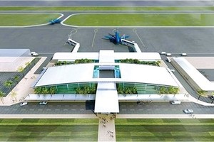 A mock-up of Sa Pa Airport in the northern mountainous province of Lao Cai. (Photo baogiaothong.vn)