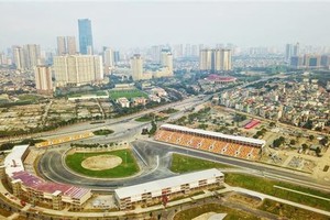 An aerial view of the F1 Vietnam GP circuit in Hanoi (Photo: VNA)