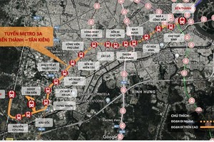 Map of metro line 3A