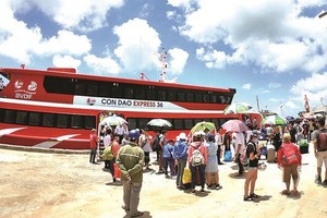 An express boat brings travelers to Con Dao island.