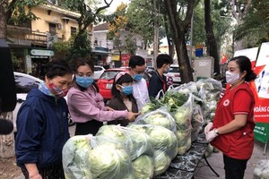 The campaign calls on domestic consumers to help farmers in Hai Duong province, who are struggling against the COVID-19 pandemic with a huge amount of unsold farm produce. (Photo:SGGP)