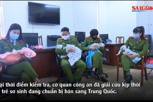 Police rescue four infants.