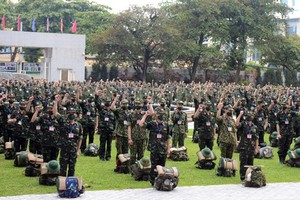 Ceremony to mark the departure of Military Medical Academy's troop