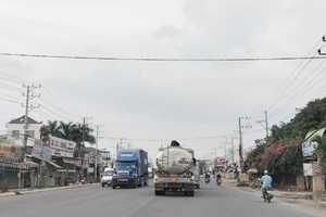  Many container trucks run on DT743 road (Photo: SGGP)