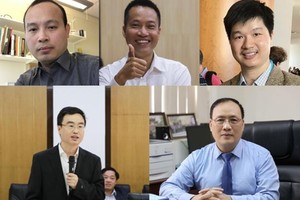 Prof. Dr. Bui Tien Dieu, Prof. Dr. Nguyen Xuan Hung, Asso. Prof. Dr. Le Hoang Son, Prof. Dr. Vo Xuan Vinh, Prof. Dr. Nguyen Dinh Duc. (from top left to right) (Photo: laodong.vn) 
