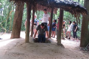 Tourists at Cu Chi Tunnels in HCM City (Photo: VNA)