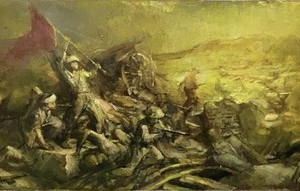 A giant oil painting measuring 190x490cm describing Dien Bien Phu Campaign