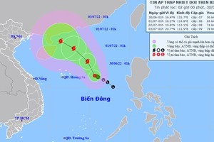 The projected path of the typhoon (Photo: NCHMF)