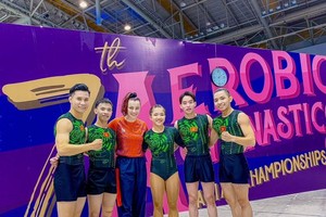 Vietnamese aerobic team wins five gold medals at the 7th Aerobic Gymnastics Asian Championships.