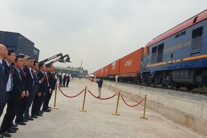 The Kep railway station in Bac Giang Province launched its international freight transportation services at a ceremony on February 18. (Photo: SGGP)