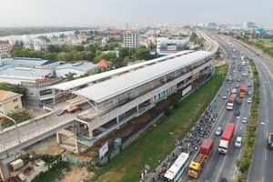 Rach Chiec station of HCMC's Metro line No.1 (Photo: SGGP)