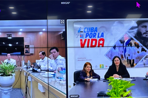 A virtual talk on community health care was held on March 23 between the HCMC Department of Health and the primary health care board of Cuba’s Health Ministry. (Photo: SGGP)