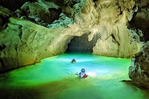 Underground river inside the cave