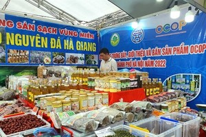 A point of sale for OCOP products in Hanoi. (Photo: VNA)