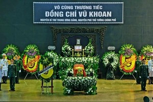 The State-level funeral for former Deputy Prime Minister Vu Khoan is held on June 27. (Photo: tienphong.vn)