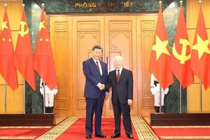 General Secretary of the Communist Party of Vietnam (CPV) Central Committee Nguyen Phu Trong (R) and General Secretary of the Communist Party of China (CPC) Central Committee and President of the People's Republic of China Xi Jinping. (Photo: VNA)