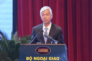 Vice Chairman of HCMC People's Committee Vo Van Hoan speaks at the event. (Photo: SGGP)