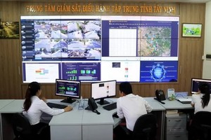 A monitoring center in the southern province of Tay Ninh. (Photo: VNA)