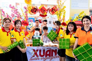 Volunteer students participate in social activities during Tet holidays. (Photo: SGGP)
