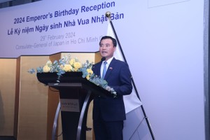 Consul General of Japan to HCMC Ono Masuo speaks at the event. (Photo: SGGP)