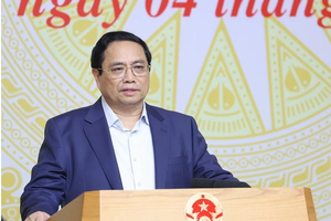 Prime Minister Pham Minh Chinh speaks at the meeting. (Photo: VNA)
