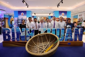 The “Week of Exhibiting Typical Products, OCOP Products of Binh Thuan Province in 2024” is organized in HCMC from April 22 - 29. (Photo: SGGP)