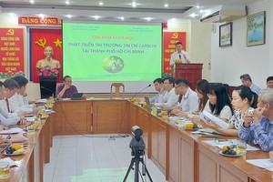 Dr. Truong Minh Huy Vu, deputy director of the HCMC Institute for Development Studies, speaks at the meeting. (Photo: SGGP)
