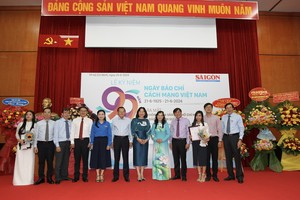 The Sai Gon Giai Phong (SGGP) newspaper organizes a ceremony marking the 99th anniversary of the Vietnam Revolutionary Press Day (June 21, 1925 - 2024) on June 20. (Photo: SGGP)