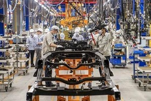 The MoF proposes that the registration fees for domestically produced and assembled cars from August 1 this year to January 31 next year are equal to 50 percent of the rate prescribed in Decree No 10, 2022 of the Government. (Photo: taichinhdoanhnghiep.net.vn)