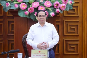 Prime Minister Pham Minh Chinh addresses the meeting. (Photo: VNA)
