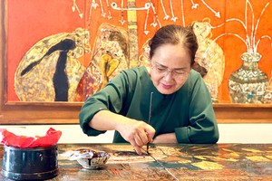 Painter Ho Thi Xuan Thu (Photo: SGGP)