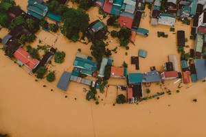 Severe flooding hit Cao Bang City in the northern mountainous province of Cao Bang. (Photo: SGGP)