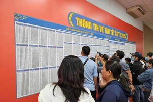 Passengers buy train tickets for Tet holidays at Saigon Railway station. (Photo: SGGP)