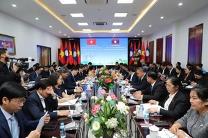 Delegates at a specialist-level meeting held in Vientiane on January 8 ahead of the 47th meeting of the Vietnam- Laos' Intergovernmental Committee for bilateral cooperation (Photo: VNA)