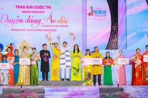 Winners of the Charming Ao Dai Contest (Photo: SGGP)