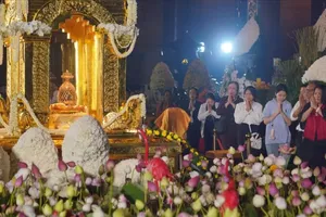 Shakyamuni Buddha relics are enshrined at Tam Chuc Pagoda in Ha Nam Province. (Photo: SGGP)